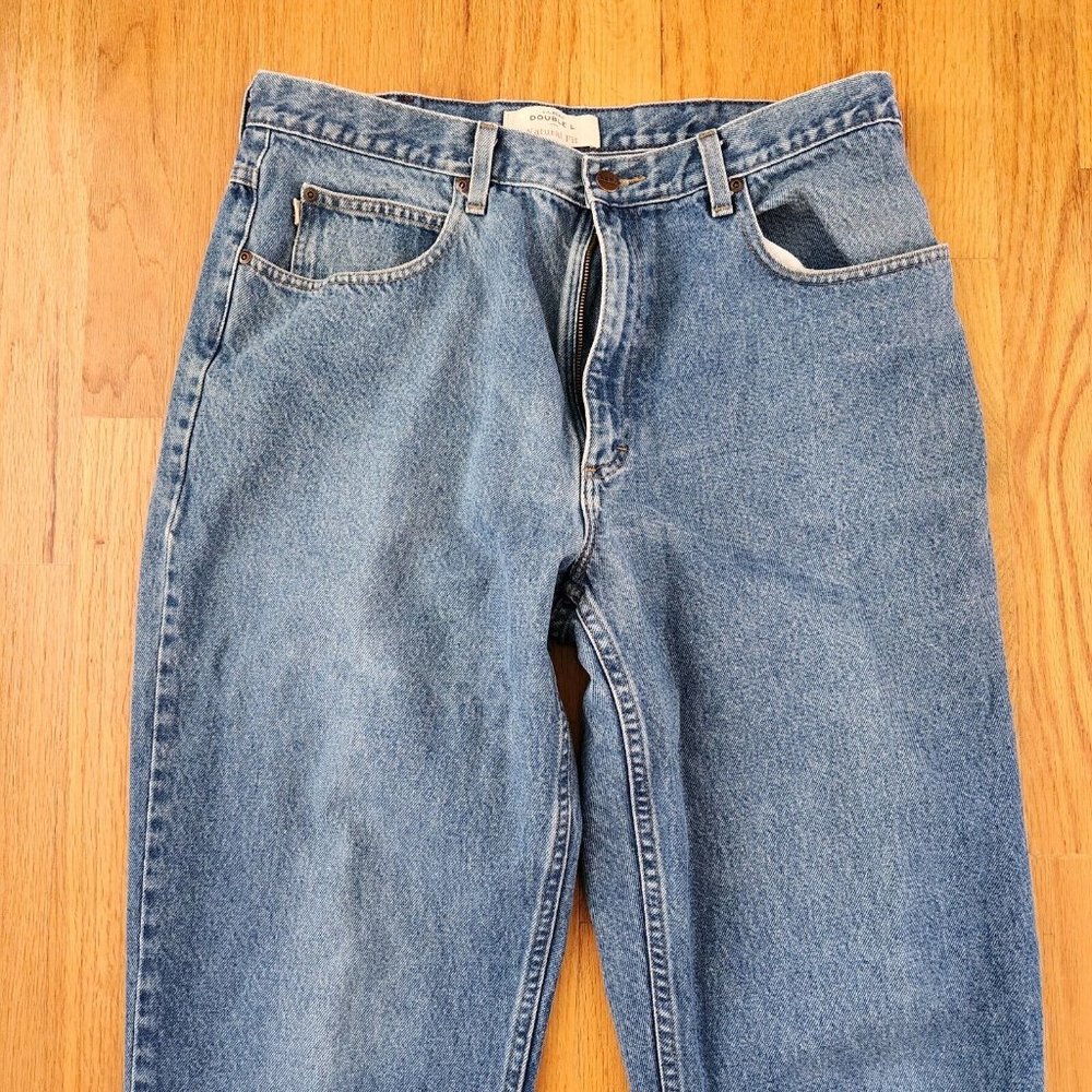 LL Bean Pants Mens tagged 37x34 measures 36x33.5 Double L Blue Denim Jeans - Picture 4 of 8